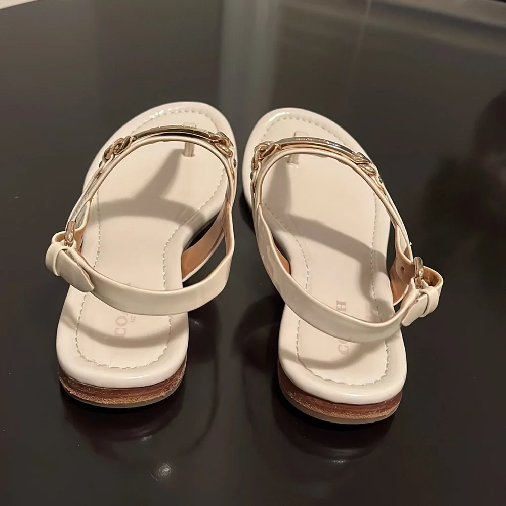 Coach Cream Gold Sandals - Picture 3 of 3